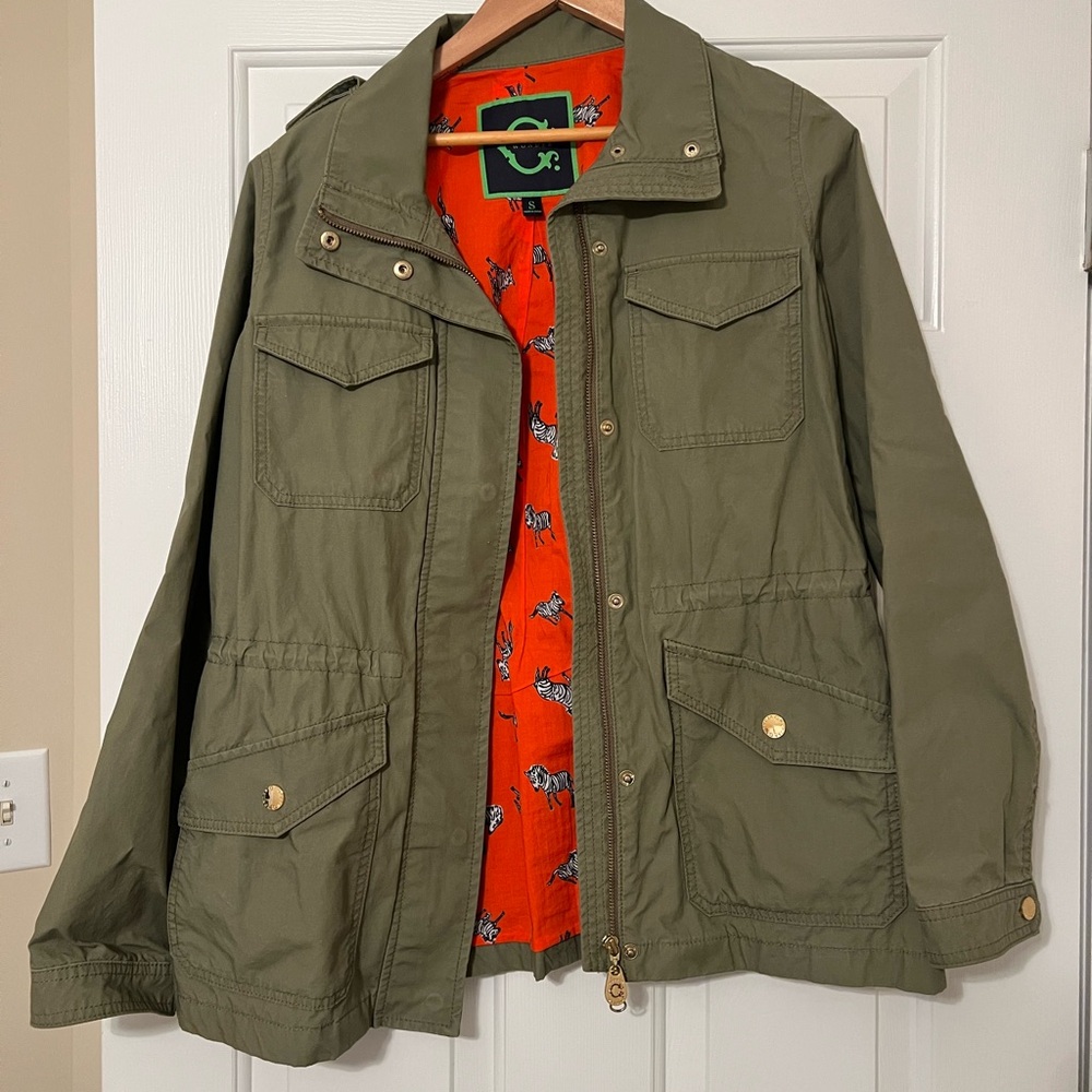 C. Wonder Olive Jacket with Bold Orange Interior